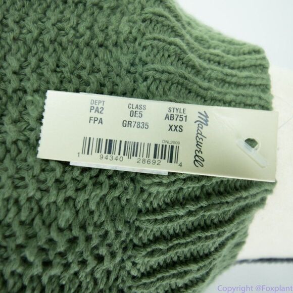 Madewell Bobble Cardigan Sweater, size XXS, color green, NWT - Picture 9 of 11